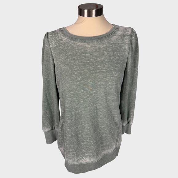 Jane and Delancey Medium Pullover 3/4 Sleeve Green Shirt Cotton Polyester - Picture 1 of 8